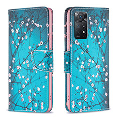 Coque Portefeuille Motif Fantaisie Livre Cuir Etui Clapet B01F pour Xiaomi Redmi Note 11 Pro 4G Cyan