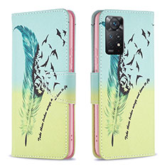 Coque Portefeuille Motif Fantaisie Livre Cuir Etui Clapet B01F pour Xiaomi Redmi Note 11 Pro 4G Pastel Vert