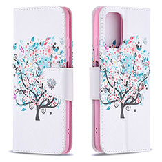 Coque Portefeuille Motif Fantaisie Livre Cuir Etui Clapet B01F pour Xiaomi Redmi Note 11 SE India 4G Blanc