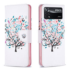 Coque Portefeuille Motif Fantaisie Livre Cuir Etui Clapet B01F pour Xiaomi Redmi Note 11E Pro 5G Blanc