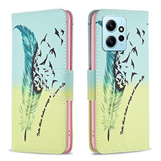 Coque Portefeuille Motif Fantaisie Livre Cuir Etui Clapet B01F pour Xiaomi Redmi Note 12 4G Pastel Vert