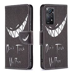 Coque Portefeuille Motif Fantaisie Livre Cuir Etui Clapet B01F pour Xiaomi Redmi Note 12 Pro 4G Noir