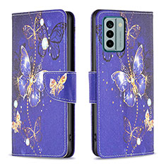 Coque Portefeuille Motif Fantaisie Livre Cuir Etui Clapet B03F pour Nokia G22 Bleu Royal