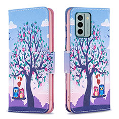 Coque Portefeuille Motif Fantaisie Livre Cuir Etui Clapet B03F pour Nokia G22 Violet Clair