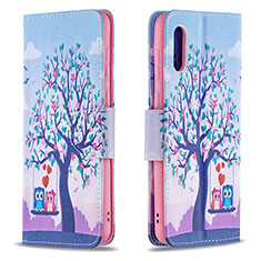 Coque Portefeuille Motif Fantaisie Livre Cuir Etui Clapet B03F pour Samsung Galaxy A02 Violet Clair