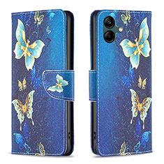 Coque Portefeuille Motif Fantaisie Livre Cuir Etui Clapet B03F pour Samsung Galaxy A04 4G Bleu Ciel