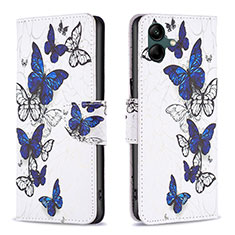 Coque Portefeuille Motif Fantaisie Livre Cuir Etui Clapet B03F pour Samsung Galaxy A04E Bleu