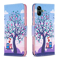 Coque Portefeuille Motif Fantaisie Livre Cuir Etui Clapet B03F pour Samsung Galaxy A04E Violet Clair