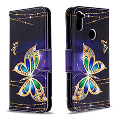 Coque Portefeuille Motif Fantaisie Livre Cuir Etui Clapet B03F pour Samsung Galaxy A11 Noir