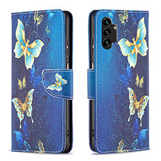 Coque Portefeuille Motif Fantaisie Livre Cuir Etui Clapet B03F pour Samsung Galaxy A13 4G Bleu Ciel