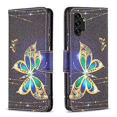 Coque Portefeuille Motif Fantaisie Livre Cuir Etui Clapet B03F pour Samsung Galaxy A13 4G Noir