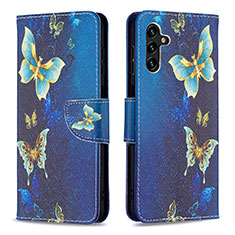 Coque Portefeuille Motif Fantaisie Livre Cuir Etui Clapet B03F pour Samsung Galaxy A13 5G Bleu Ciel