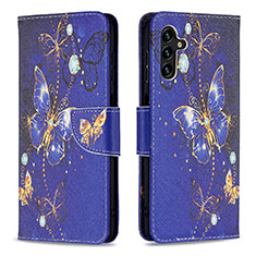 Coque Portefeuille Motif Fantaisie Livre Cuir Etui Clapet B03F pour Samsung Galaxy A13 5G Bleu Royal