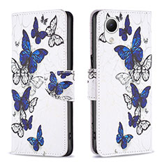 Coque Portefeuille Motif Fantaisie Livre Cuir Etui Clapet B03F pour Samsung Galaxy A23e 5G Bleu