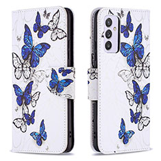 Coque Portefeuille Motif Fantaisie Livre Cuir Etui Clapet B03F pour Samsung Galaxy A24 4G Bleu