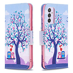 Coque Portefeuille Motif Fantaisie Livre Cuir Etui Clapet B03F pour Samsung Galaxy A24 4G Violet Clair