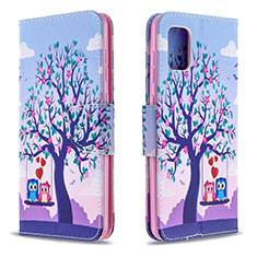 Coque Portefeuille Motif Fantaisie Livre Cuir Etui Clapet B03F pour Samsung Galaxy A31 Violet Clair