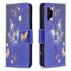 Coque Portefeuille Motif Fantaisie Livre Cuir Etui Clapet B03F pour Samsung Galaxy A32 4G Bleu Royal