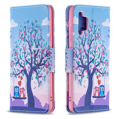 Coque Portefeuille Motif Fantaisie Livre Cuir Etui Clapet B03F pour Samsung Galaxy A32 4G Violet Clair