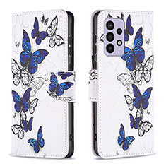 Coque Portefeuille Motif Fantaisie Livre Cuir Etui Clapet B03F pour Samsung Galaxy A33 5G Bleu