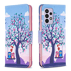 Coque Portefeuille Motif Fantaisie Livre Cuir Etui Clapet B03F pour Samsung Galaxy A33 5G Violet Clair