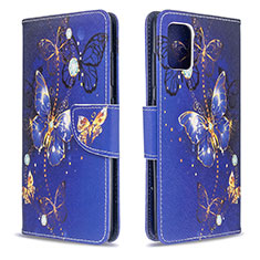 Coque Portefeuille Motif Fantaisie Livre Cuir Etui Clapet B03F pour Samsung Galaxy A51 4G Bleu Royal