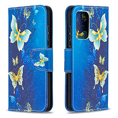 Coque Portefeuille Motif Fantaisie Livre Cuir Etui Clapet B03F pour Samsung Galaxy A52 4G Bleu Ciel