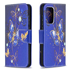 Coque Portefeuille Motif Fantaisie Livre Cuir Etui Clapet B03F pour Samsung Galaxy A52 5G Bleu Royal