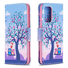 Coque Portefeuille Motif Fantaisie Livre Cuir Etui Clapet B03F pour Samsung Galaxy A52 5G Violet Clair