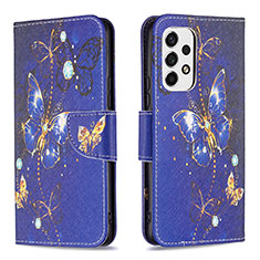 Coque Portefeuille Motif Fantaisie Livre Cuir Etui Clapet B03F pour Samsung Galaxy A53 5G Bleu Royal