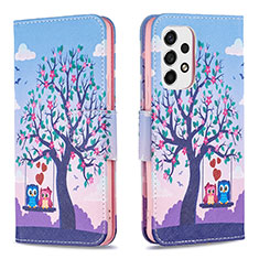 Coque Portefeuille Motif Fantaisie Livre Cuir Etui Clapet B03F pour Samsung Galaxy A53 5G Violet Clair