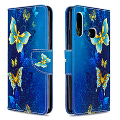 Coque Portefeuille Motif Fantaisie Livre Cuir Etui Clapet B03F pour Samsung Galaxy A70E Bleu Ciel