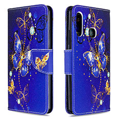 Coque Portefeuille Motif Fantaisie Livre Cuir Etui Clapet B03F pour Samsung Galaxy A70E Bleu Royal