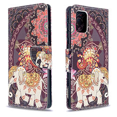 Coque Portefeuille Motif Fantaisie Livre Cuir Etui Clapet B03F pour Samsung Galaxy A71 5G Marron