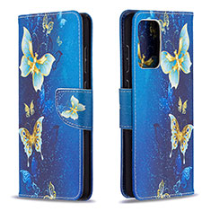 Coque Portefeuille Motif Fantaisie Livre Cuir Etui Clapet B03F pour Samsung Galaxy A72 4G Bleu Ciel