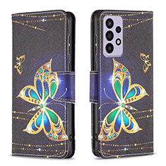 Coque Portefeuille Motif Fantaisie Livre Cuir Etui Clapet B03F pour Samsung Galaxy A73 5G Noir