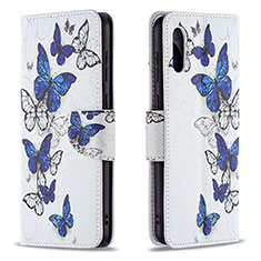 Coque Portefeuille Motif Fantaisie Livre Cuir Etui Clapet B03F pour Samsung Galaxy M02 Bleu