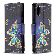 Coque Portefeuille Motif Fantaisie Livre Cuir Etui Clapet B03F pour Samsung Galaxy M02 Noir