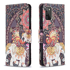 Coque Portefeuille Motif Fantaisie Livre Cuir Etui Clapet B03F pour Samsung Galaxy M02s Marron