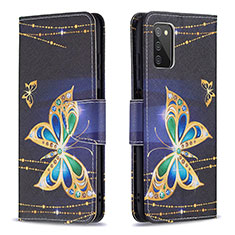 Coque Portefeuille Motif Fantaisie Livre Cuir Etui Clapet B03F pour Samsung Galaxy M02s Noir