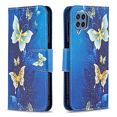 Coque Portefeuille Motif Fantaisie Livre Cuir Etui Clapet B03F pour Samsung Galaxy M32 4G Bleu Ciel