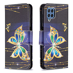 Coque Portefeuille Motif Fantaisie Livre Cuir Etui Clapet B03F pour Samsung Galaxy M32 4G Noir