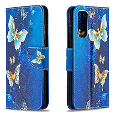 Coque Portefeuille Motif Fantaisie Livre Cuir Etui Clapet B03F pour Samsung Galaxy S20 FE (2022) 5G Bleu Ciel