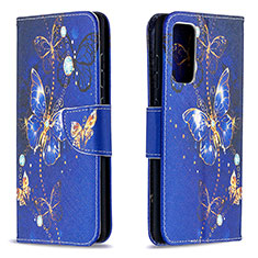 Coque Portefeuille Motif Fantaisie Livre Cuir Etui Clapet B03F pour Samsung Galaxy S20 FE (2022) 5G Bleu Royal