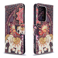 Coque Portefeuille Motif Fantaisie Livre Cuir Etui Clapet B03F pour Samsung Galaxy S20 Plus Marron