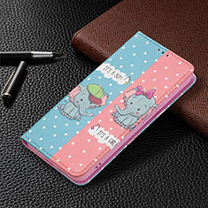 Coque Portefeuille Motif Fantaisie Livre Cuir Etui Clapet B03F pour Samsung Galaxy S21 FE 5G Rose