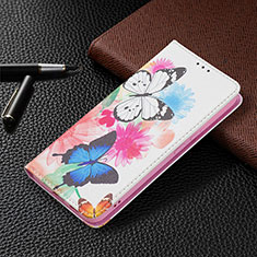 Coque Portefeuille Motif Fantaisie Livre Cuir Etui Clapet B03F pour Samsung Galaxy S21 FE 5G Rose Rouge