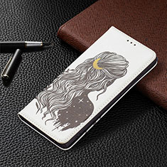 Coque Portefeuille Motif Fantaisie Livre Cuir Etui Clapet B03F pour Samsung Galaxy S25 Ultra 5G Gris