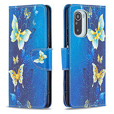 Coque Portefeuille Motif Fantaisie Livre Cuir Etui Clapet B03F pour Xiaomi Mi 11i 5G Bleu Ciel