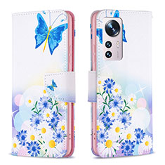 Coque Portefeuille Motif Fantaisie Livre Cuir Etui Clapet B03F pour Xiaomi Mi 12 Pro 5G Bleu